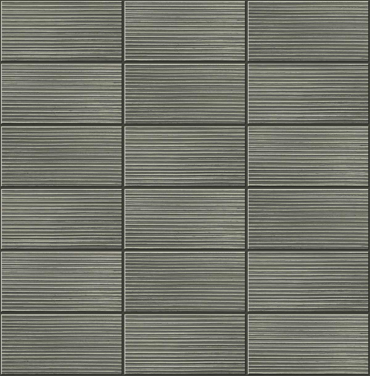 Seabrook Rib Tile Charcoal Wallpaper