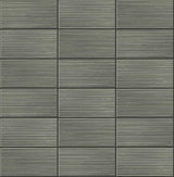 Seabrook Rib Tile Charcoal Wallpaper