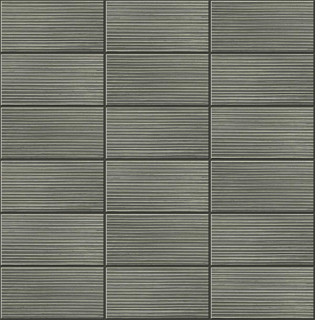 Seabrook Rib Tile Charcoal Wallpaper
