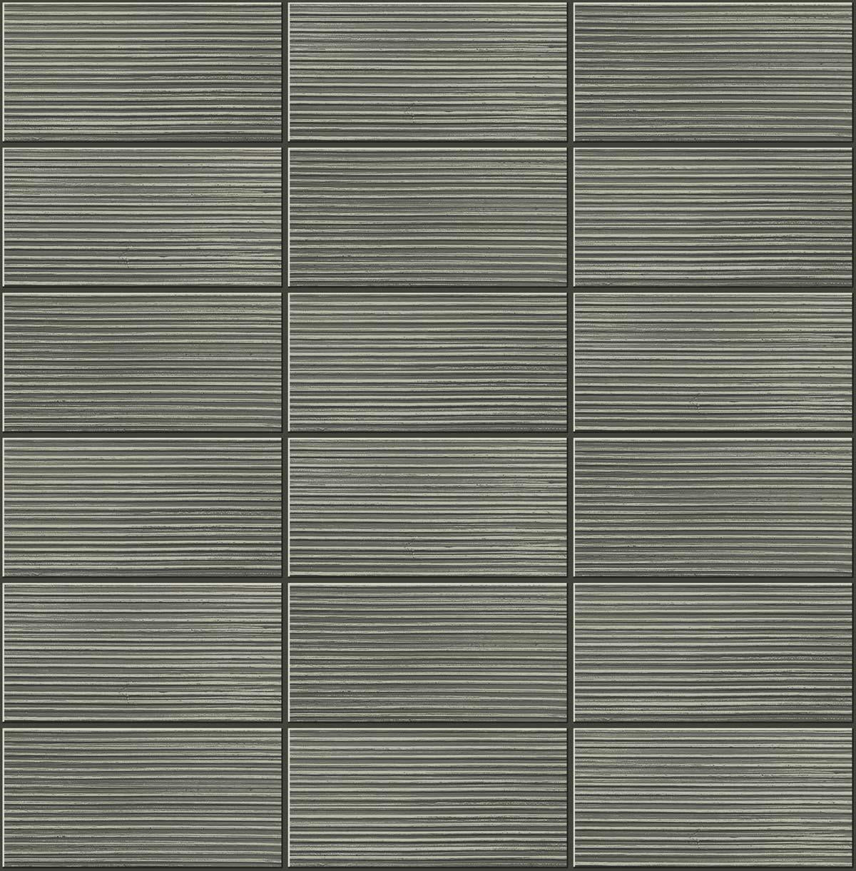 Seabrook Rib Tile Grey Wallpaper