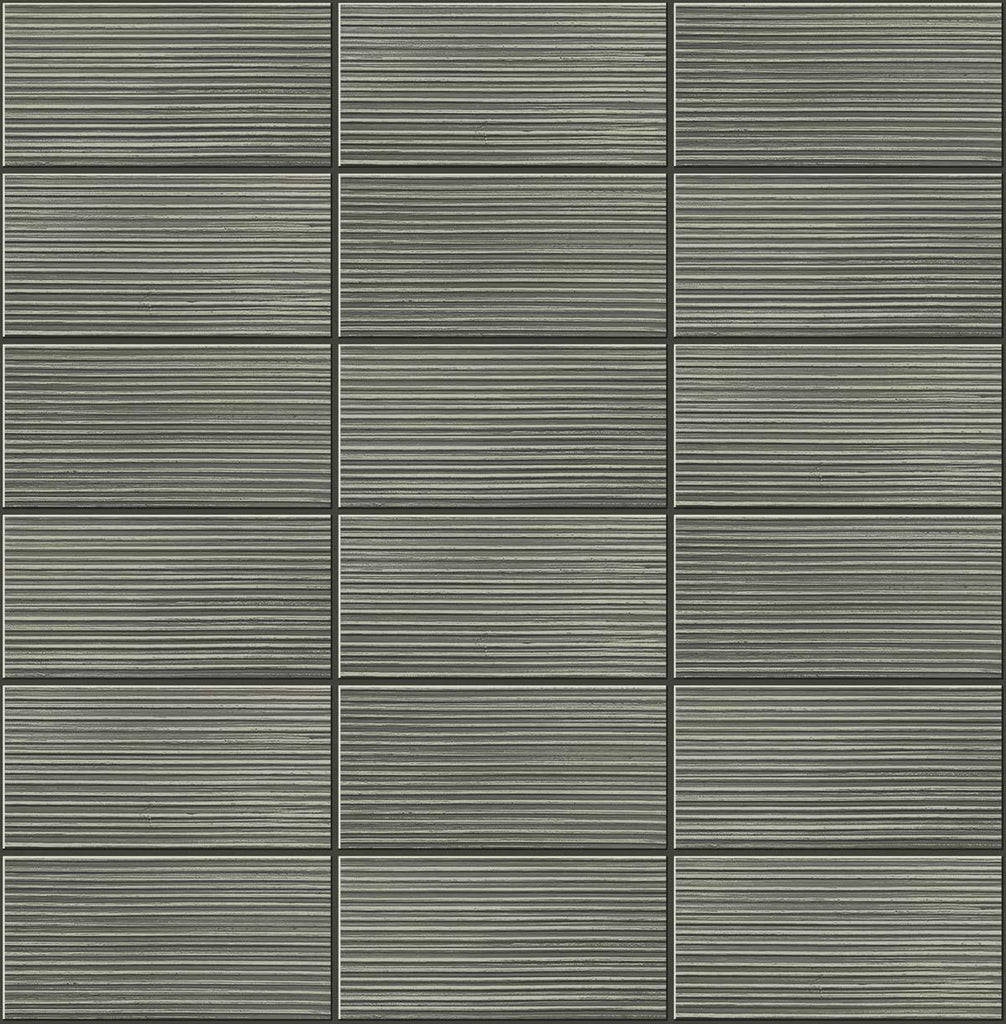 Seabrook Rib Tile Grey Wallpaper