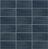 Seabrook Rib Tile Denim Blue Wallpaper