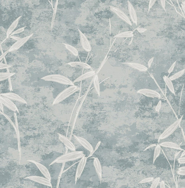 Seabrook Honshu Bamboo Blue Smoke Wallpaper