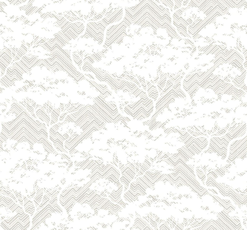 Seabrook Nara Stringcloth Fog Wallpaper