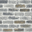 Seabrook Vintage Faux Brick Steel Grey & Tan Wallpaper
