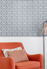 Seabrook Diamond Weave Blue Wallpaper