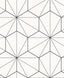 Seabrook Hedron Geometric Ebony & Eggshell Wallpaper