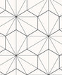 Seabrook Hedron Geometric Ebony & Eggshell Wallpaper
