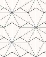 Seabrook Hedron Geometric Black Wallpaper