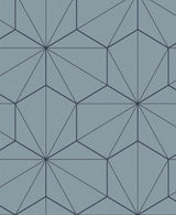 Seabrook Hedron Geometric Blue Wallpaper