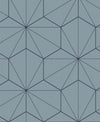 Seabrook Hedron Geometric Pastel Blue & Midnight Wallpaper