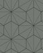 Seabrook Hedron Geometric Pavestone & Ebony Wallpaper