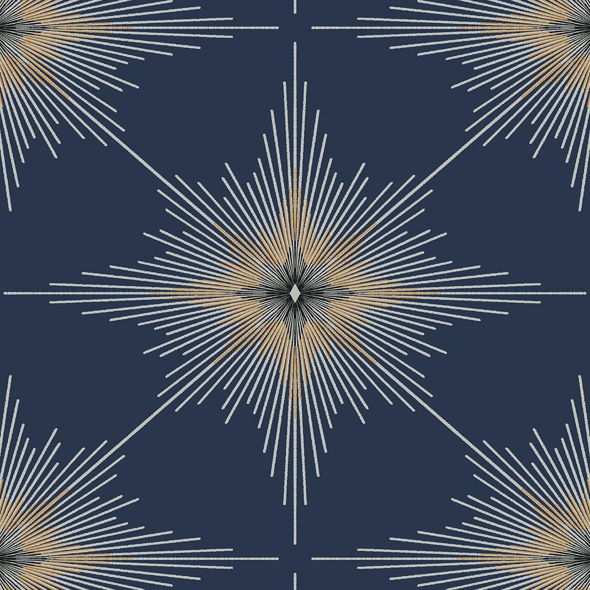 Seabrook North Star Navy Blue Wallpaper