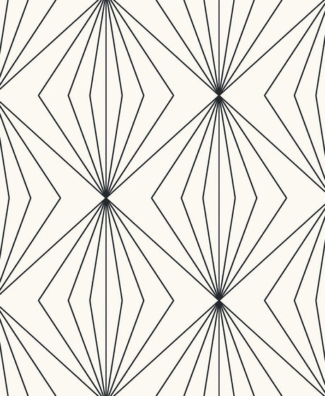Seabrook Diamond Vector Ebony & Eggshell Wallpaper
