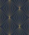Seabrook Diamond Vector Navy Blue & Metallic Gold Wallpaper