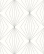 Seabrook Diamond Vector Metallic Silver & Eggshell Wallpaper