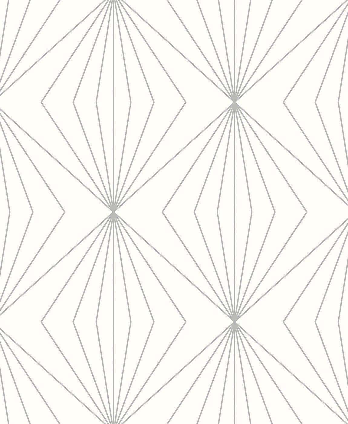 Seabrook Diamond Vector Silver Wallpaper