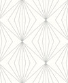 Seabrook Diamond Vector Metallic Silver & Eggshell Wallpaper
