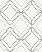 Seabrook Linework Gem Metallic Silver & Ebony Wallpaper