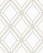 Seabrook Linework Gem Metallic Silver & Gold Wallpaper