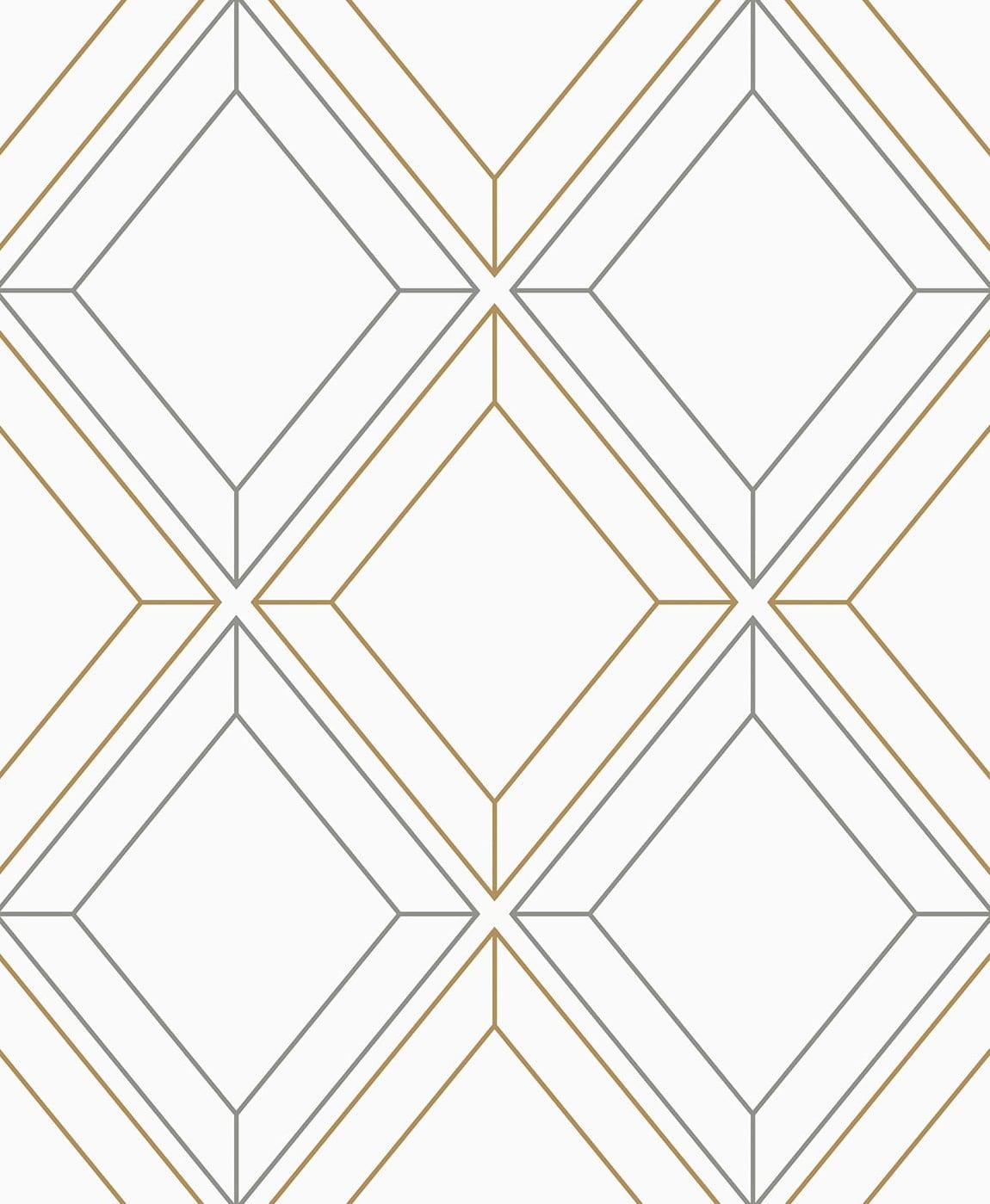 Seabrook Linework Gem Silver Wallpaper