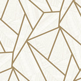 Seabrook Metro Vector Metallic Gold & Morning Fog Wallpaper