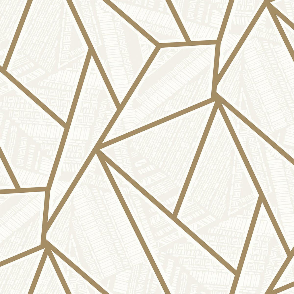 Seabrook Metro Vector Gold Wallpaper