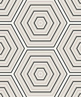 Seabrook Hex Topography Cove Grey & Ebony Wallpaper