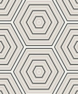 Seabrook Hex Topography Grey Wallpaper