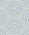 Seabrook Hex Topography Sky Blue & Argos Grey Wallpaper