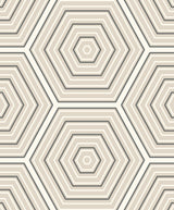Seabrook Hex Topography Beige Wallpaper