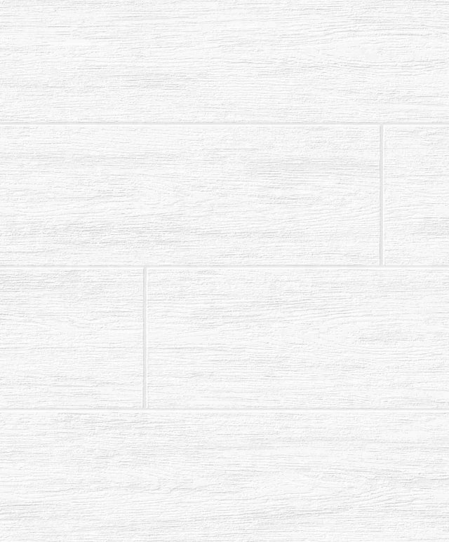 Seabrook Faux Shiplap White Wallpaper