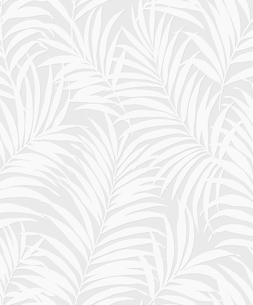 Seabrook Tossed Palm White Wallpaper