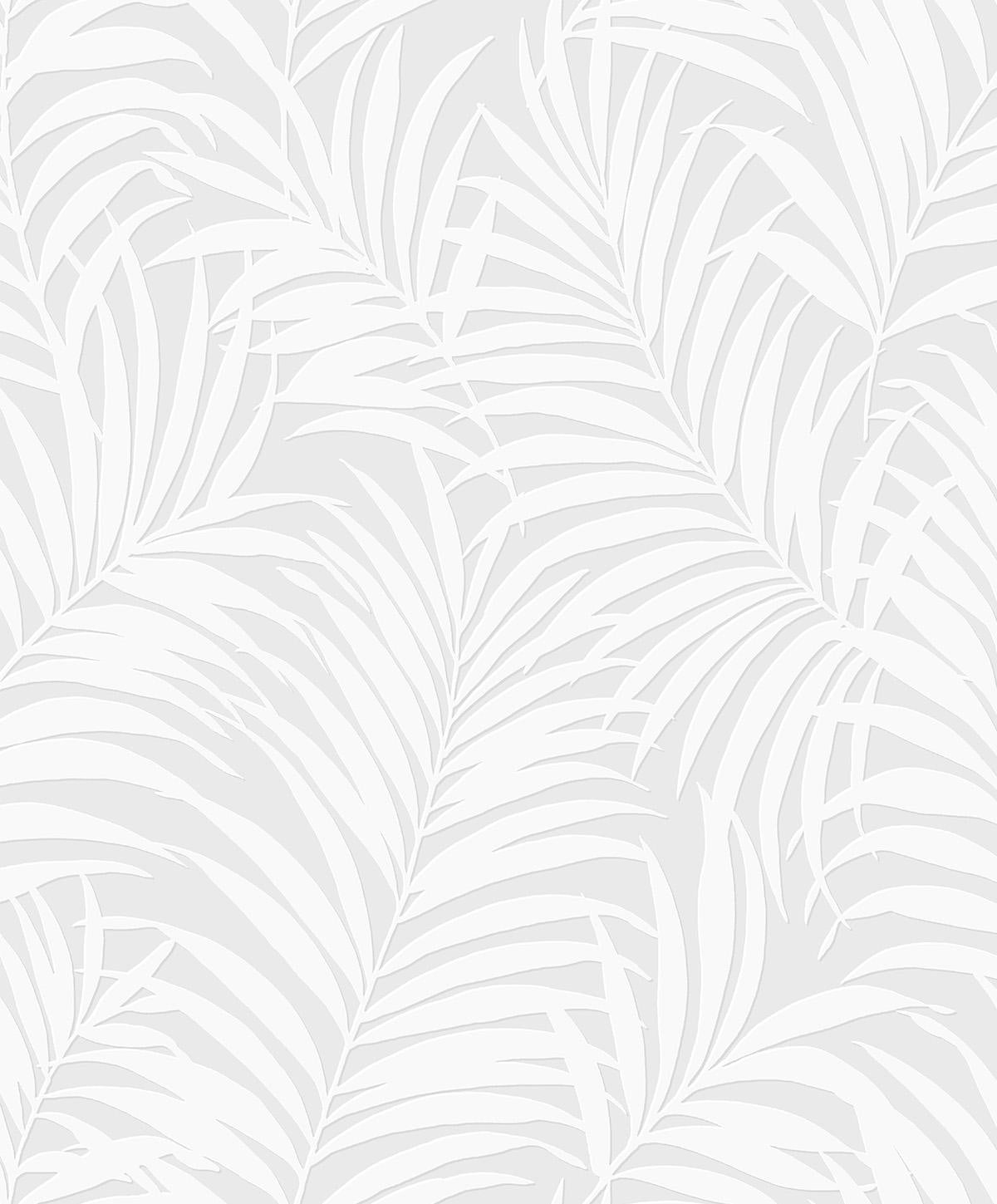 Seabrook Tossed Palm White Wallpaper