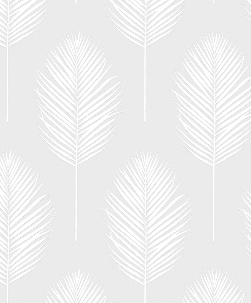 Seabrook Palm Leaf White Wallpaper