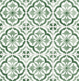Seabrook Sorento Tile Jungle Green Wallpaper