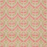 G P & J Baker BIRDS & CHERRIES COTTON CORAL Fabric