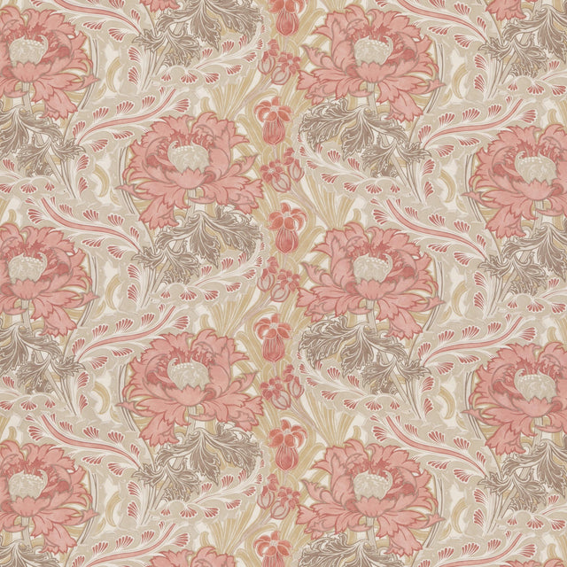 G P & J Baker BRANTWOOD COTTON CORAL/SAND Fabric