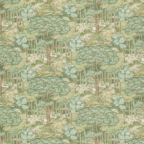 G P & J Baker RUSKIN COTTON GREEN Fabric