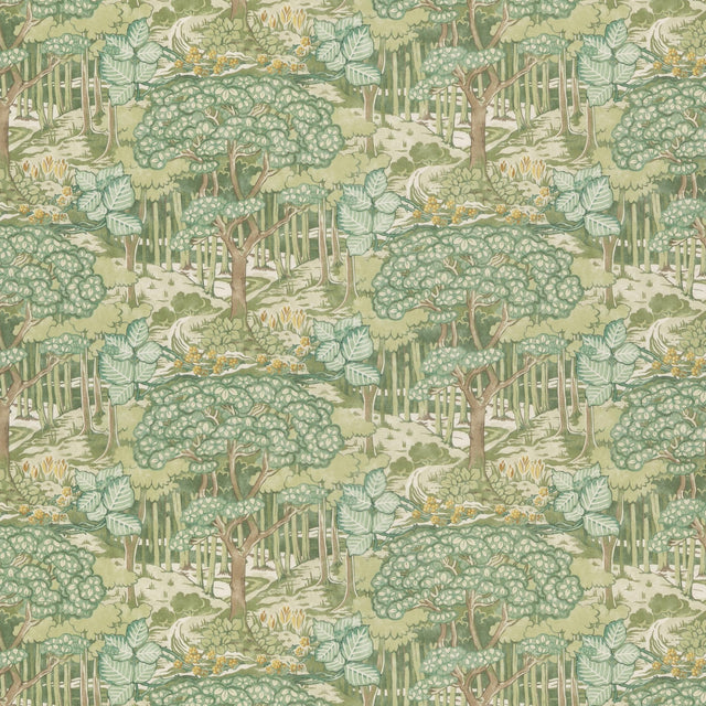 G P & J Baker RUSKIN COTTON GREEN Fabric