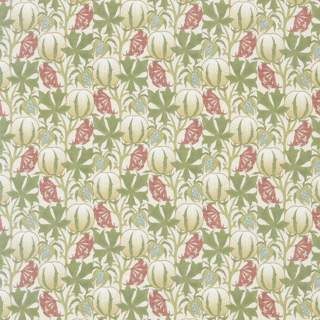 G P & J Baker PUMPKINS COTTON CORAL/GREEN Fabric