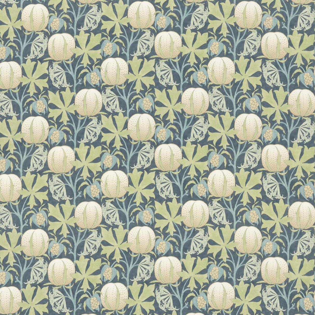 G P & J Baker PUMPKINS COTTON GREEN/BLUE Fabric