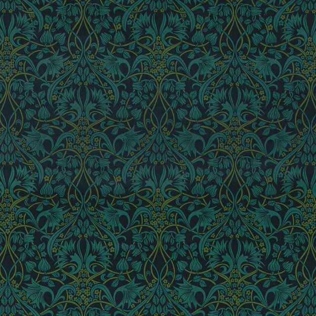 G P & J Baker FRITILLERIE VELVET INDIGO/TEAL Fabric