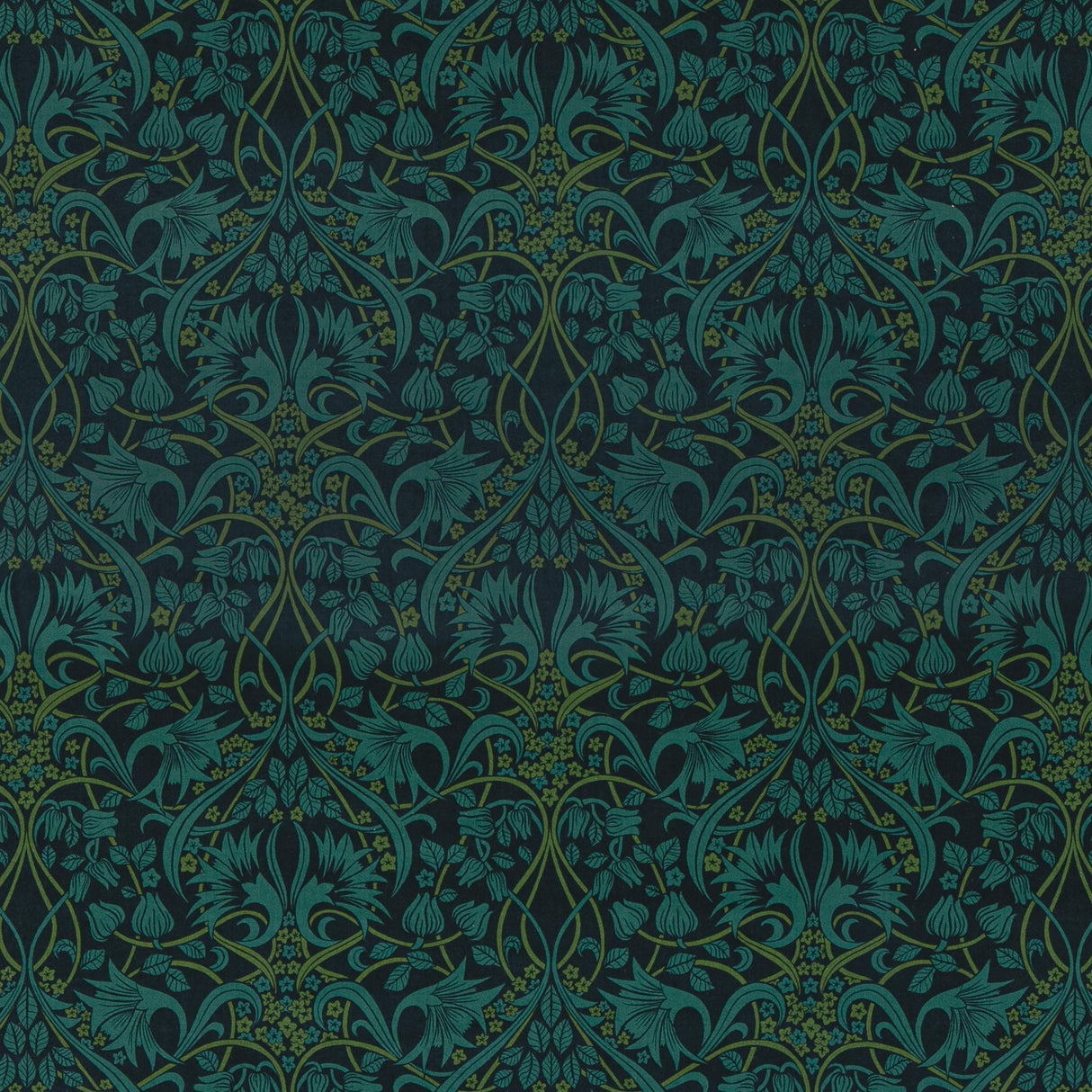 G P & J Baker FRITILLERIE VELVET INDIGO/TEAL Fabric