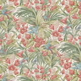 G P & J Baker TRUMPET FLOWERS COTTON RED/GREEN Fabric