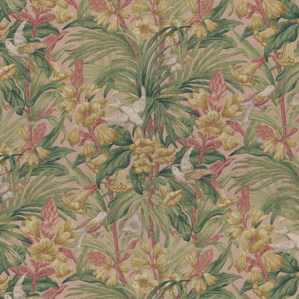 G P & J Baker TRUMPET FLOWERS BLUSH Fabric