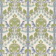 G P & J Baker BIRDS & CHERRIES GREEN/BLUE Fabric
