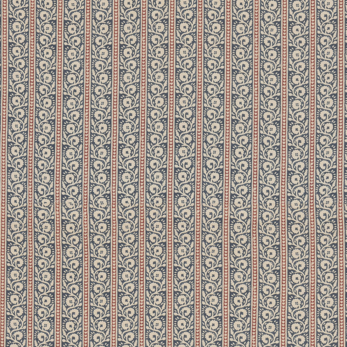 G P & J Baker BIBURY INDIGO/RED Fabric