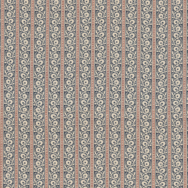 G P & J Baker BIBURY INDIGO/RED Fabric