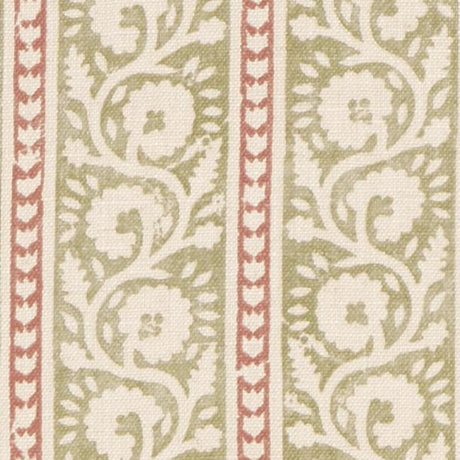 G P & J Baker BIBURY GREEN/RED Fabric